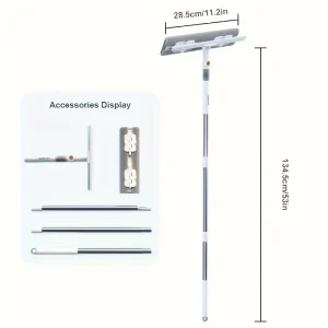 2-in-1 Raam- en Glasreiniger met Uitschuifbare Steel