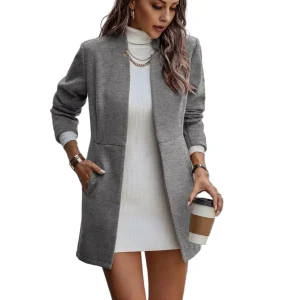 Blazer Dames MIDI-lengte Open Voorkant voor Casual en Formele Gelegenheden